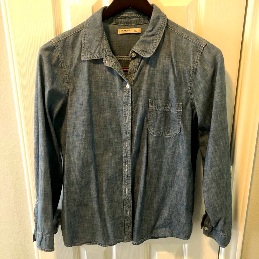 Chambray button down shirt. Size large
